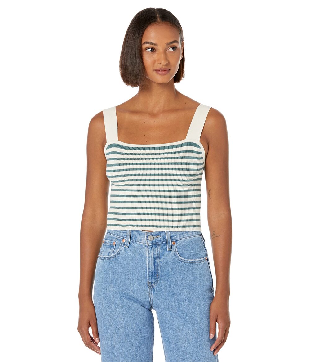 NWT Madewell Dearing Square Neck Cropped Sweater Tank  - Antique Cream